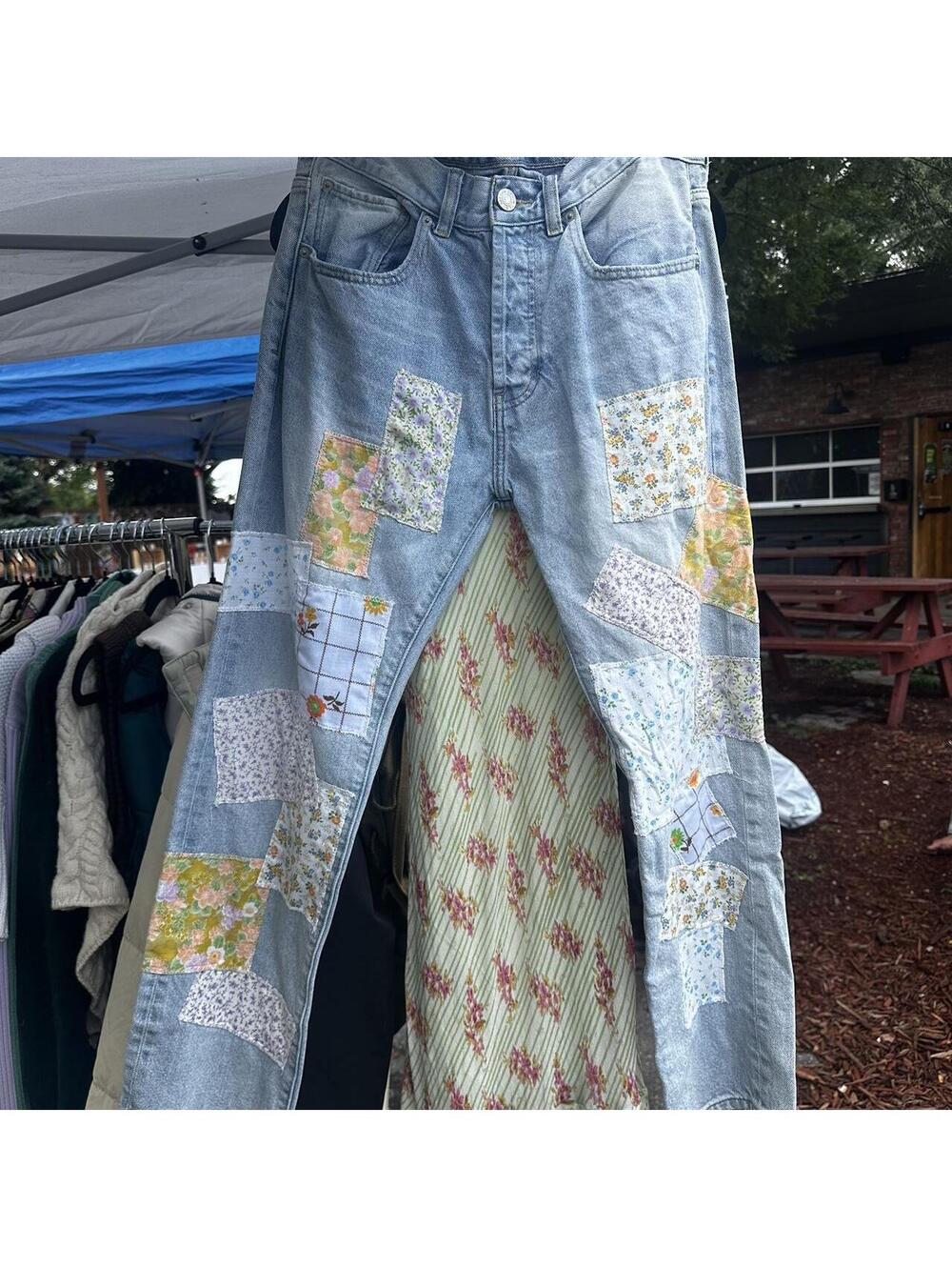 PacSun Vintage Floral Handmade Patchwork Jeans